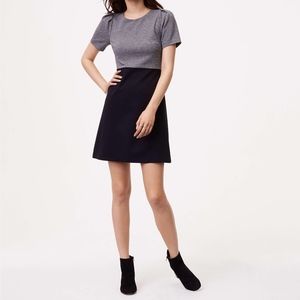 Loft Two Tone Puff Sleeve Dress -00P
